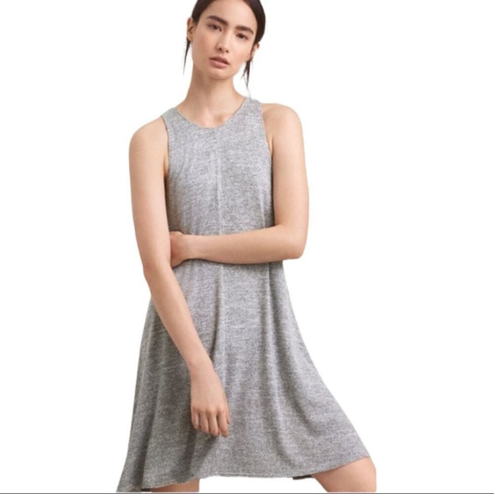 Wilfred Rosa Grey Heathered Sleeveless Swing Dress Size S